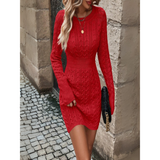 TRIMI™ - Elegant Plain Round Neck Bodycon Mini Dress
