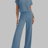 MAGGIE™ - Casual Short Sleeve Top and Pants Set