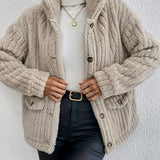 NOVA™ | Double-Sided Velvet Button Cardigan