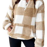 HILARY™ – Casual Plaid Half Zip Pullover