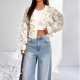 AVIA™ - Comfy Leopard Print Lantern Sleeve Cardigan