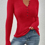 SHASHA™ - Elegant Chic Slim Fit Long Sleeve Round Neck Tops