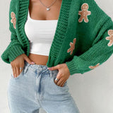 HEIDI™ - Open Front Knit Cardigan with Cartoon Print for Cozy Outfits