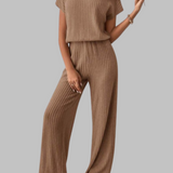MAGGIE™ - Casual Short Sleeve Top and Pants Set