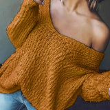 TELIKA™ - Comfy Drop Shoulder Long Sleeve Sweater