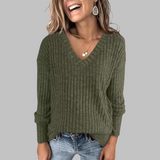 DERI™ - Comfy V-Neck Long Sleeve Top