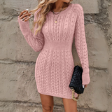 PINTI™ - Elegant Plain Round Neck Bodycon Mini Dress