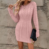 TRIMI™ - Elegant Plain Round Neck Bodycon Mini Dress