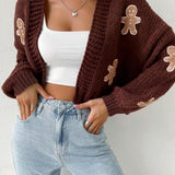 HEIDI™ - Open Front Knit Cardigan with Cartoon Print for Cozy Outfits