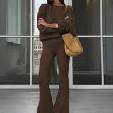 ONNA™ - Chic Asymmetrical Neck Top and Flare Pants Set