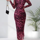 ALIANNA™ - Elegant Leopard Print Ruched Bodycon Dress for Parties