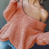 TELIKA™ - Comfy Drop Shoulder Long Sleeve Sweater