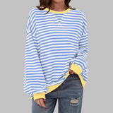 LUKA™ - Casual Long Sleeve Round Neck Striped Shirt