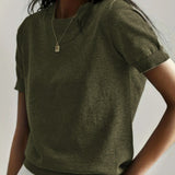 TALLY™ - Casual Short Sleeve Crew Neck Top