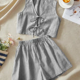 MOESHA™ - Chic Summer Sleeveless Vest and High-Waist Shorts Set