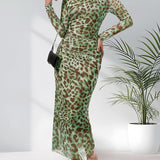 ALIANNA™ - Elegant Leopard Print Ruched Bodycon Dress for Parties