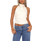 CHINIE™ – Chic Sleeveless Halter Neck Blouse
