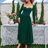 HOLLY™ - Elegant Ruched Tie-Back Sweetheart Neck A-Line Dress for Parties