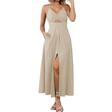 SOLÈNE™ – Sleeveless Spaghetti Strap Maxi Dress
