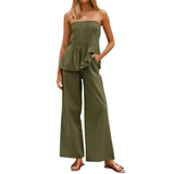 ZELENE™ – Breezy Strapless Wide-Leg Lounge Set
