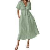 BREEANNE™ – Relaxed V-Neck Maxi Dress