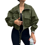 REYNA™ – Solid Zip-Up Crop Jacket