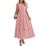 DELIA™ – Flirty V-Neck Puff Sleeve Dress