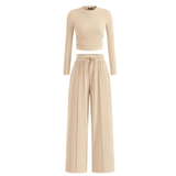 REMI™ – Ribbed Knit Crop & Wide Leg Lounge Set