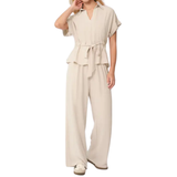 NELLE™ – Relaxed Collared Wide Leg Co-ord