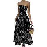 ODETTE™ – Polka Dot Strapless Maxi Dress