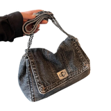 FRANKIE™ – Vintage Denim Chain Shoulder Bag