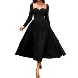 NICOLETTE™ – Sexy Open-Back Pleated Midi Dress