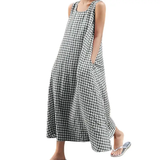 LOURDES™ – Breezy Plaid Pocket A-Line Dress