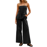 ZELENE™ – Breezy Strapless Wide-Leg Lounge Set