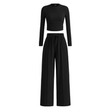 REMI™ – Ribbed Knit Crop & Wide Leg Lounge Set