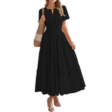 DELIA™ – Flirty V-Neck Puff Sleeve Dress