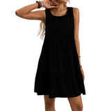 WYLA™ – Breezy Plaid Ruffled Sleeveless Dress