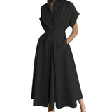 CLARETTE™ – Polished Lapel Shirt Dress