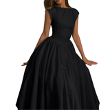 CLARISSA™ – Chic Bardot Backless Maxi Dress