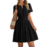 BLOSSOM™ – Boho V-Neck Mini Dress