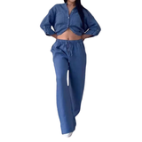 HALCYON™ – Relaxed Linen Shirt & Wide Leg Pants Set
