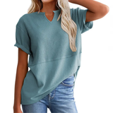 GRACIE™ – Cozy Waffle Knit V-Neck Top