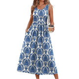 TEMPERANCE™ – Boho Halter Neck Flowy Midi Dress