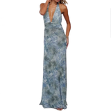 LENNOX™ – Sexy Backless Halter Print Dress