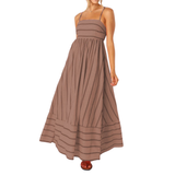 LAVELLE™ – Striped Spaghetti Strap Swing Maxi Dress