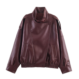ROXIE™ – Vintage Lychee Grain Faux Leather Jacket