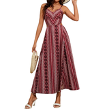 ZARA™ – Boho Print Backless Slit Dress