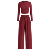 REMI™ – Ribbed Knit Crop & Wide Leg Lounge Set