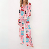 SYLIA™ - Casual Printed Button Down Top and Comfy Pajama