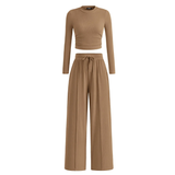 REMI™ – Ribbed Knit Crop & Wide Leg Lounge Set